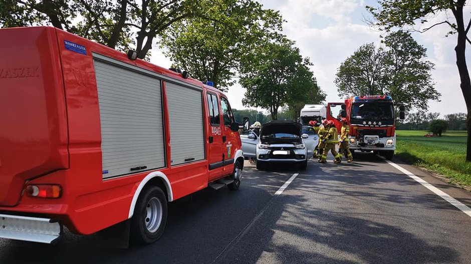 Zdjęcie z miejsca wypadku opublikowane na profilu OSP Granowo w mediach społecznościowych