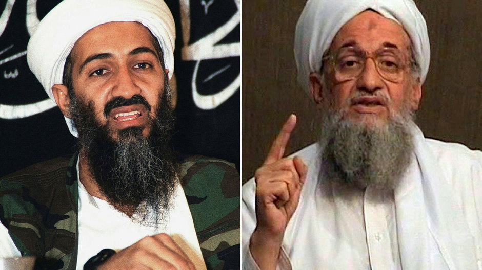 Lider Al-Kaidy Osama bin Laden i jego następca Ajman al-Zawahiri