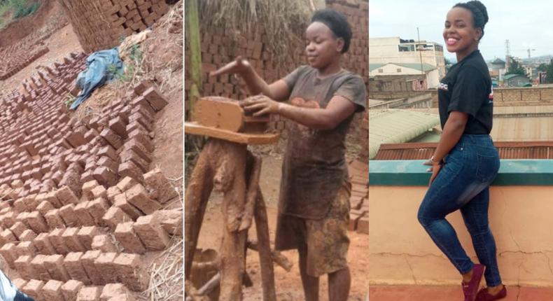 Pretty but deprived journalism student makes bricks to cater for her education