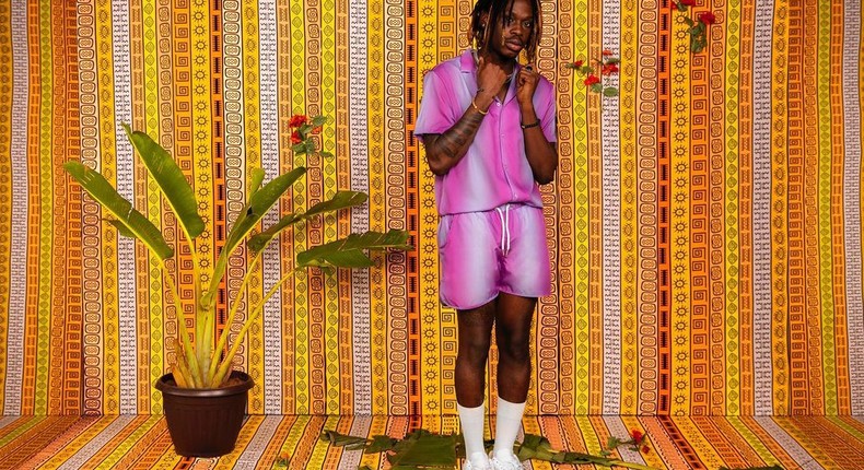 Fireboy in an ombre Boohooman set {instagram/fireboy}