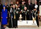 Katalin hercegné, Vilmos herceg, Károly király és Kamilla királyné a koronázást ünneplő templomi istentiszteleten