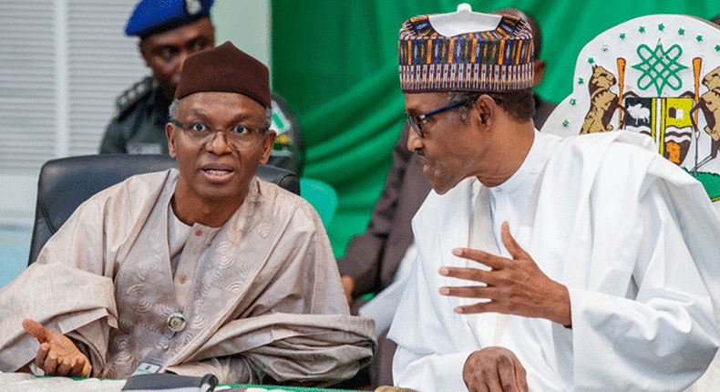 Governor Nasir El-Rufai of Kaduna State and President Muhammadu Buhari. (The Sun)