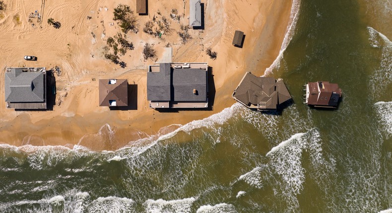 Houses in a small beach resort in southeast St. Johns County, Florida.Aerial_Views/ Getty Images