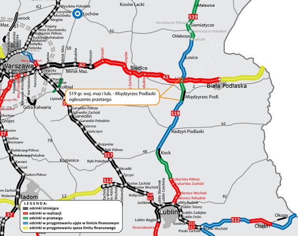 Rusza przetarg na zaprojektowanie i budowę S19 od granicy województwa mazowieckiego i lubelskiego do Międzyrzeca Podlaskiego