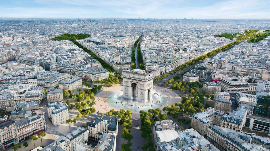 Pola Elizejskie w Paryżu jak ogromny park. Wkrótce start przebudowy