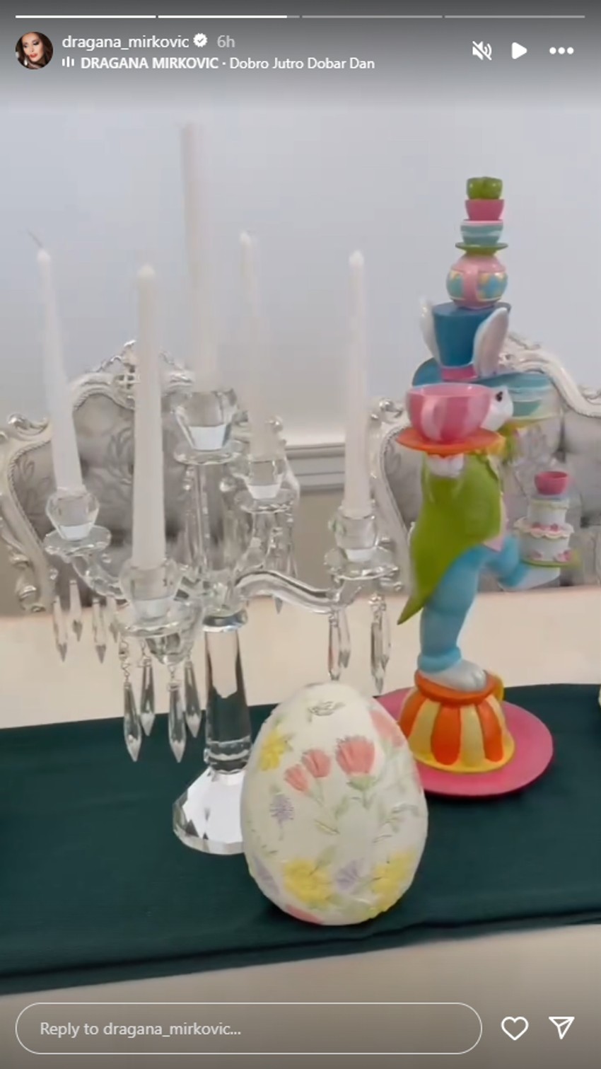 Dragana Mirković, objava na Instagramu