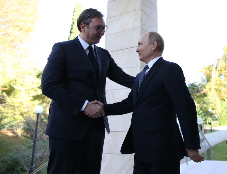 Prezydent Serbii Aleksander Vucić i prezydent Rosji Władimir Putin