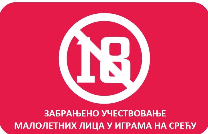 Znak zabrane učestvovanja maloletnih lica u igrama na sreću
