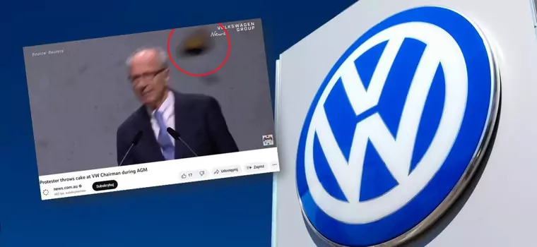 Ekolodzy zaatakowali w siedzibie Volkswagena. Dyrektor uchyla się w ostatniej chwili [WIDEO]