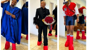Rating Enioluwa's red boots [Instagram]