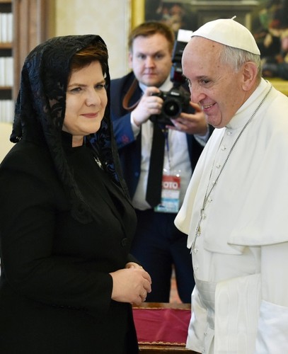 Beata Szydło i papież Franciszek
