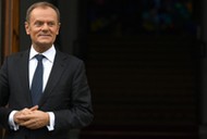 President of the European Council Donald Tusk waiting outside Government buildings in Dublin