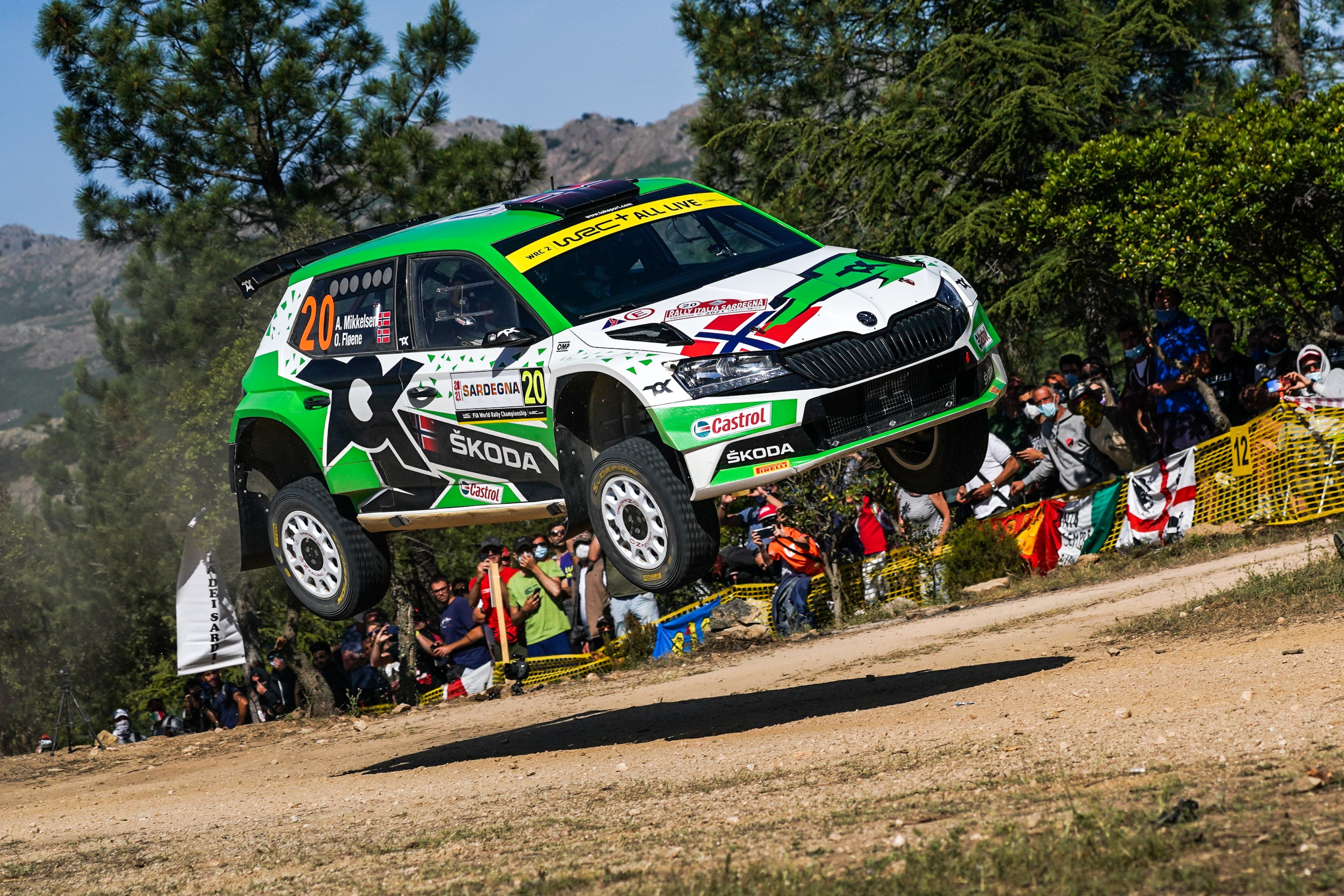 WRC driver Andreas Mikkelsen in his Skoda