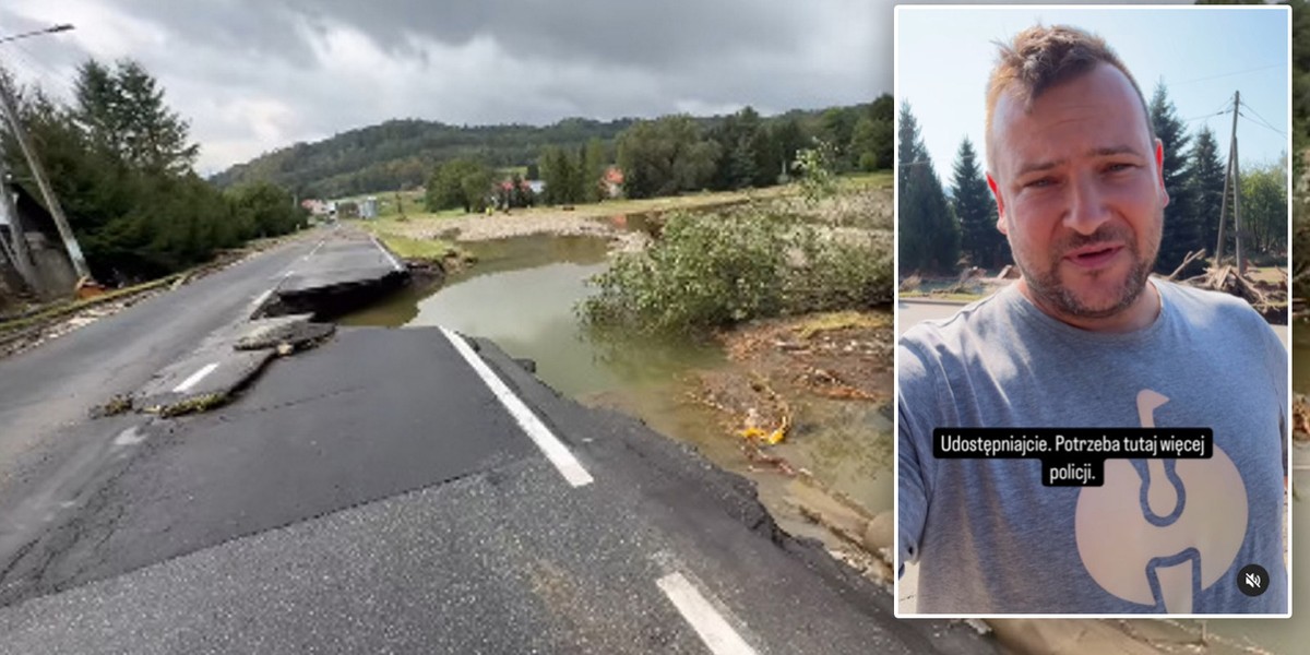 Grzegorz Bardowski  z "Rolnik szuka żony" pojechał pomóc powodzianom z okolic Kłodzka.