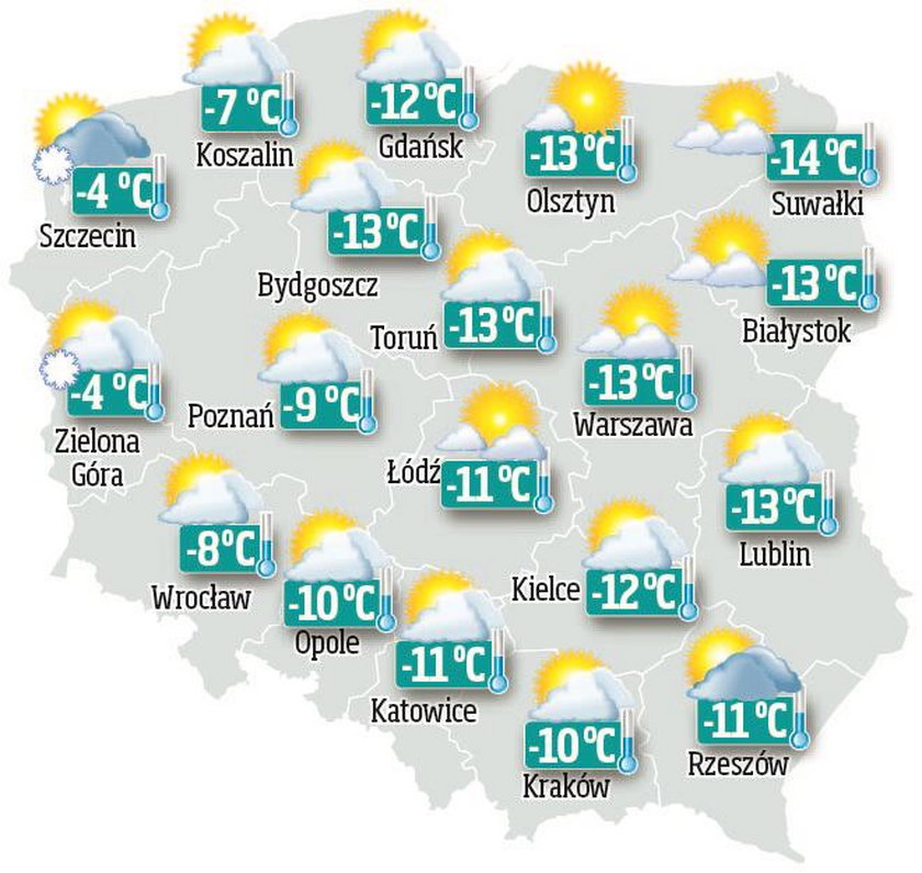 Prognoza na niedzielę, 17 stycznia