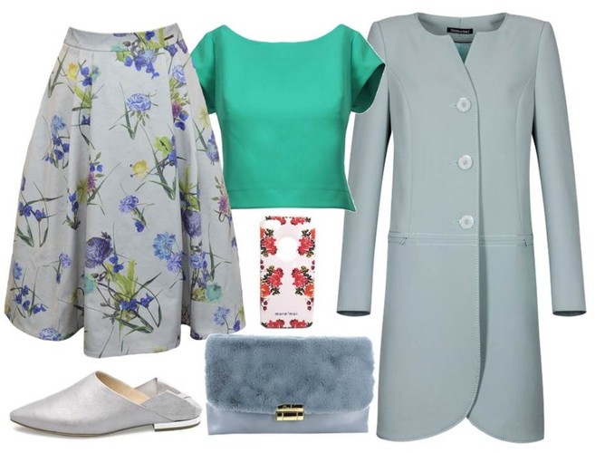 Niepoprawnie romantyczna. STYLIZACJA: płaszcz-Dziekański/dziekanski.pl, bluzka-Midori Feminine Fashion/midori.pl, spódnica-More Moi/more moi.pl, buty-Caprice/caprice.pl, torebka-Menbur/menbur.pl, etui na telefon-More Moi/moremoi.pl