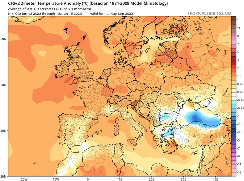 Rozwojowi burz sprzyjać mają stosunkowo wysokie temperatury