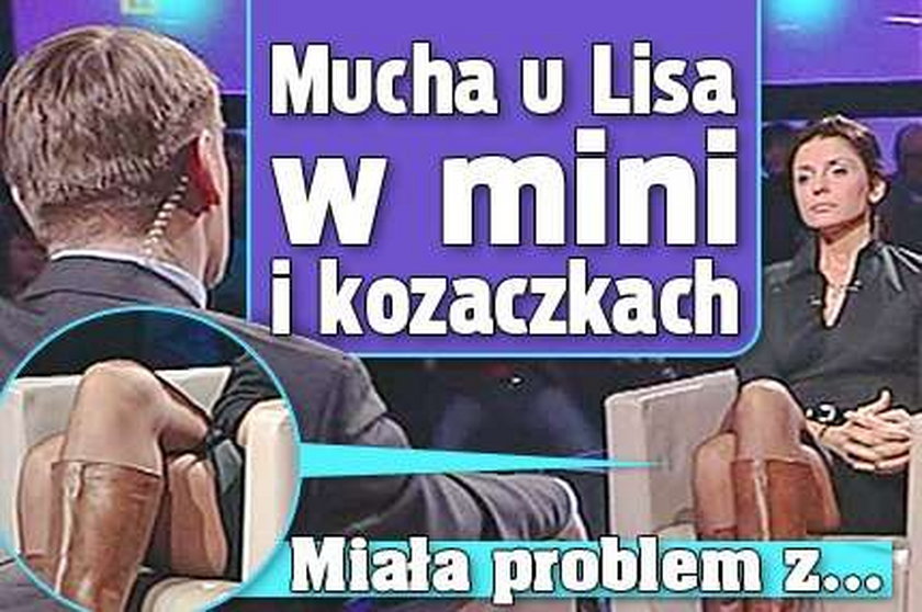 Mucha u Lisa w mini i kozaczkach. Miała problem z...