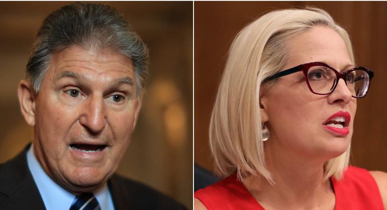 Sens. Joe Manchin and Kyrsten Sinema.
