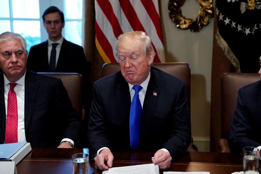 U.S. President Donald Trump holds a cabinet meeting at the White House in Washington