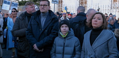 Mateusz Morawiecki na manifestacji. Premier protestował pod ambasadą