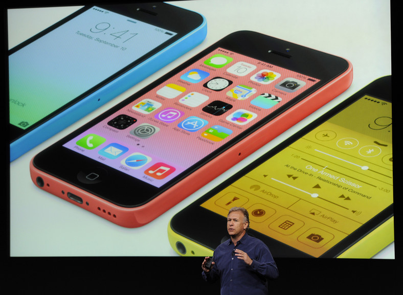 Philip Schiller, wieceprezes marketingu Apple podczas prezentacji nowego modelu iPhone 5C. Cupertino, Kalifornia, USA. 10.09.2013. (3)