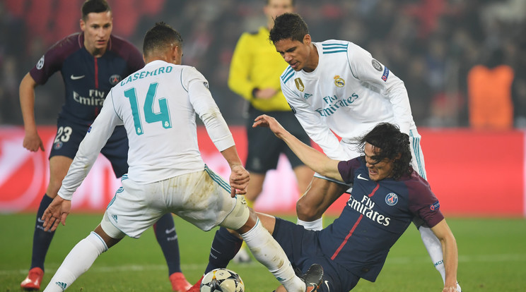 Cavani (estében) és a PSG elbukott a Real Madrid ellen / Fotó: Getty Images