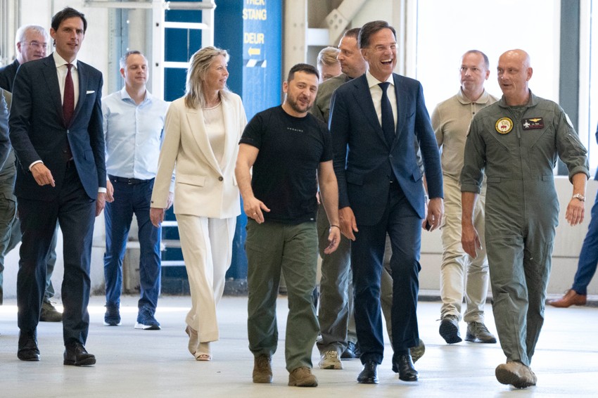 Volodimir Zelenski u Ajndhovenu, Holandija, sa Markom Ruteom