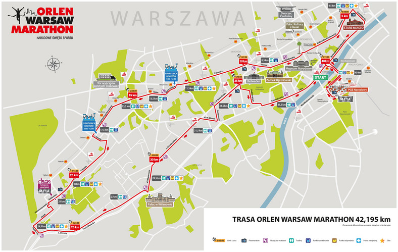 Trasa Orlen Warsaw Marathon 