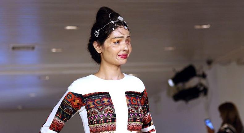 Acid attack survivor Reshma Qureshi opened the show for Indian designer Archana Kochhar at the NYFW 2016