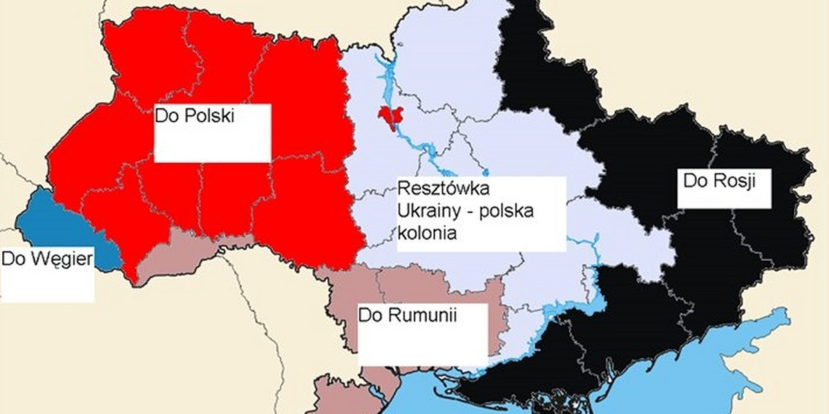 ak chcieliby dokonać rozbioru Ukrainy między Polskę, Rosję, Rumunię i Węgry