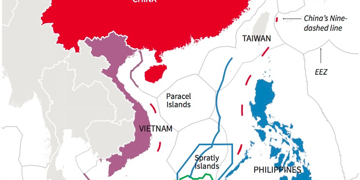 Overlapping claims in the South China Sea.