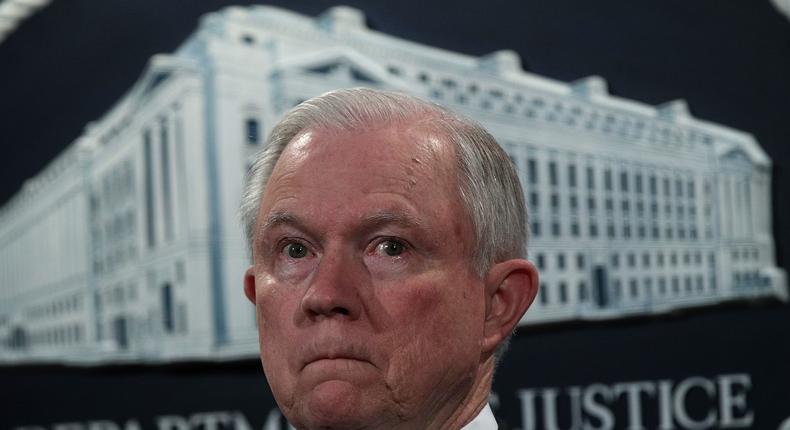 Attorney General Jeff Sessions during a press conference.