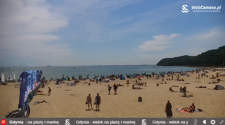 Widok z kamery przy plaży w Gdyni