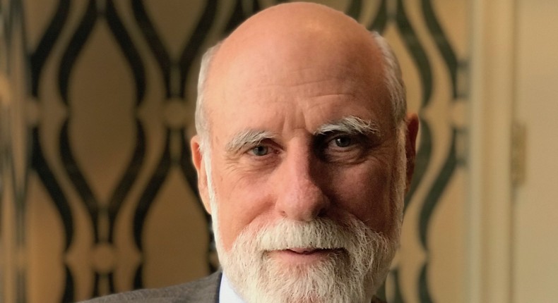 Vint Cerf, a Google vice president and its chief internet evangelist, as seen at San Jose's Fairmont hotel on Monday, December 10, 2018, during the