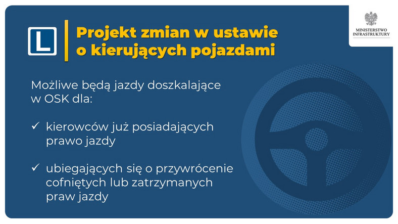 Projekt zmian w ustawie o kierujących pojazdami