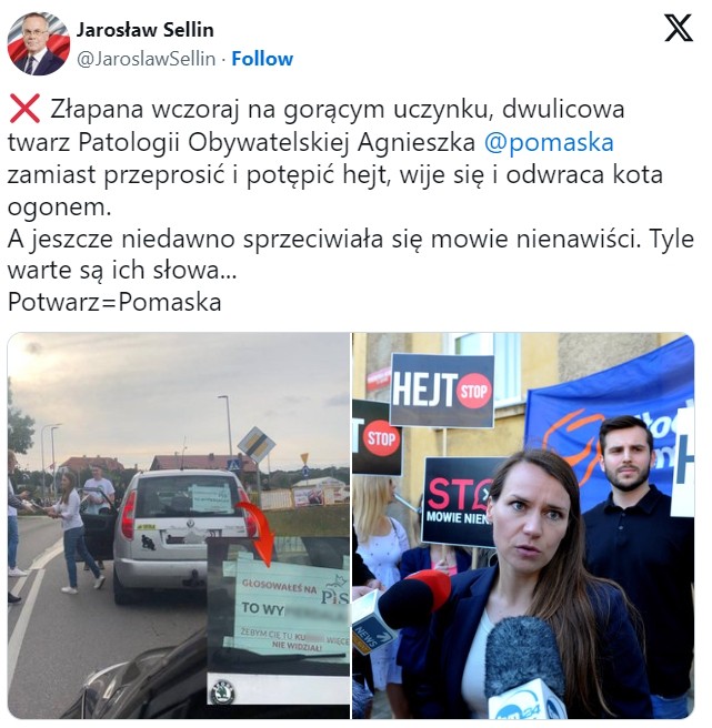 Wpis Jarosława Sellina