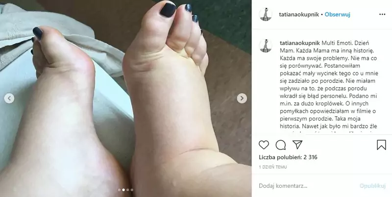 Tatiana Okupnik pokazała zdjęcia po porodzie / Instagram Tatiany Okupnik