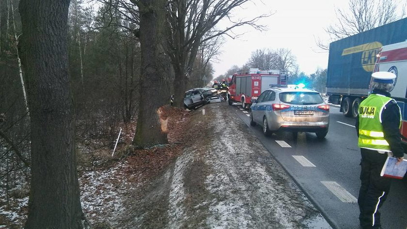 Wypadek samochodowy w Bożówce