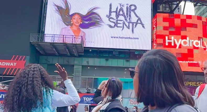 Hair Senta billboard ad in the US