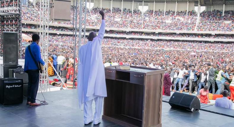 Pastor Ezekiel at the Kasarani Stadium.