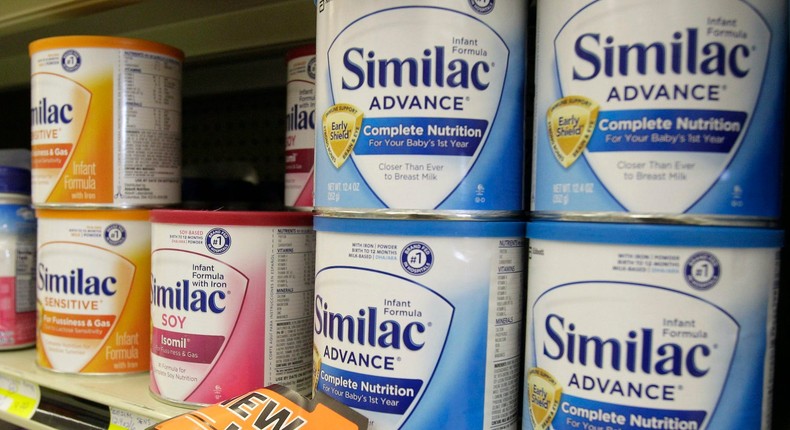 Similac baby formula is displayed on the shelves at Shaker's IGA in Olmsted Falls, Ohio.