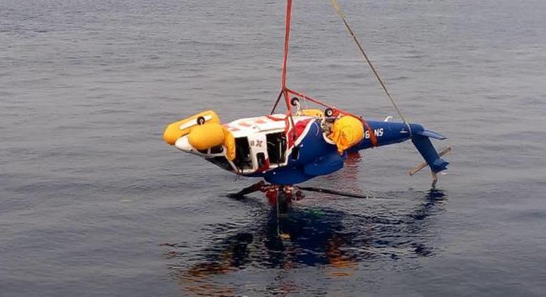 Crashed Bristow aircraft removed from the ocean.