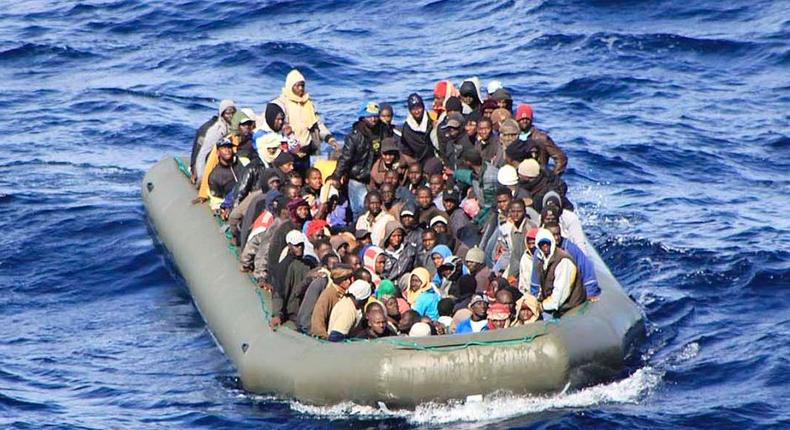 African migrants at sea