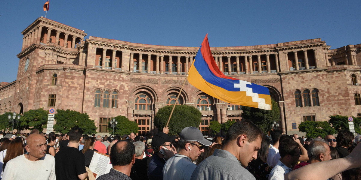 Protest mieszkańców Armenii, 19 września 2023 r.