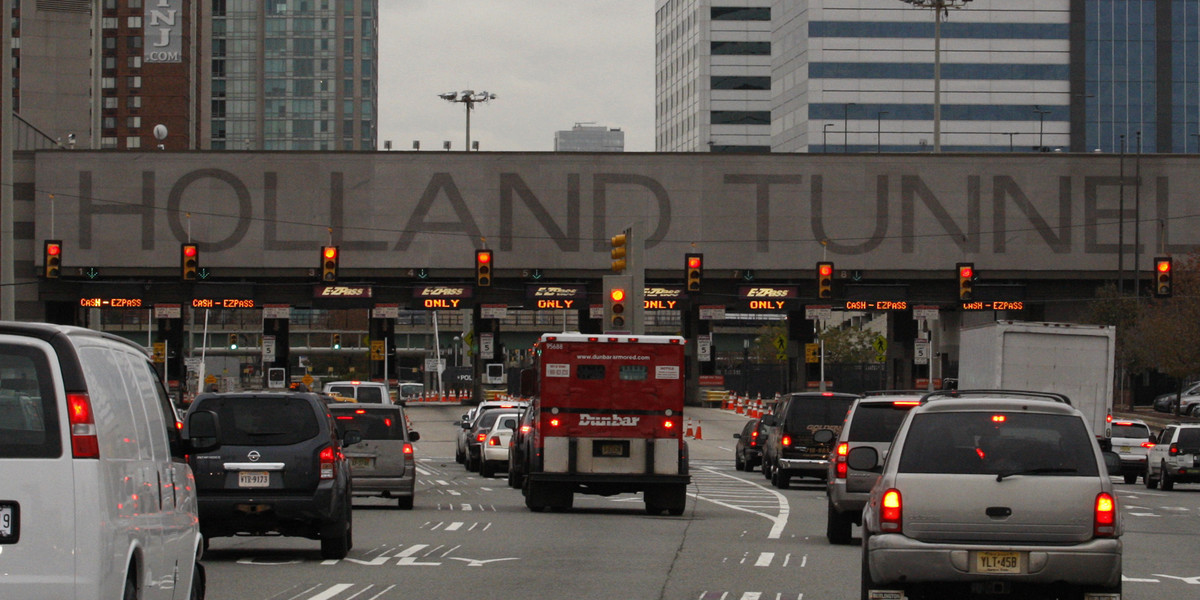 Commuters approaching the Holland Tunnel in 2012.