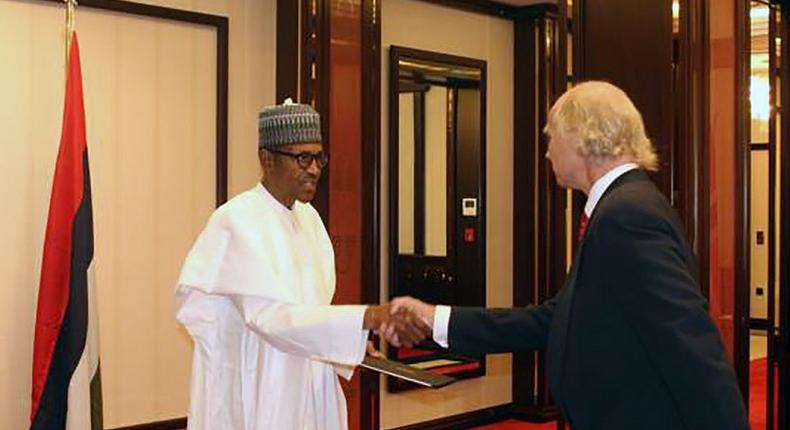 President Buhari and Norway Ambassador to Nigeria Jens-Petter Kjemprud, hold breakfast meeting