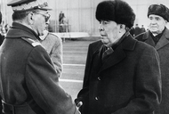 Generał Wojciech Jaruzelski i sekretarz generalny KPZR Leonid Breżniew, Moskwa, 15 października 1981 r.