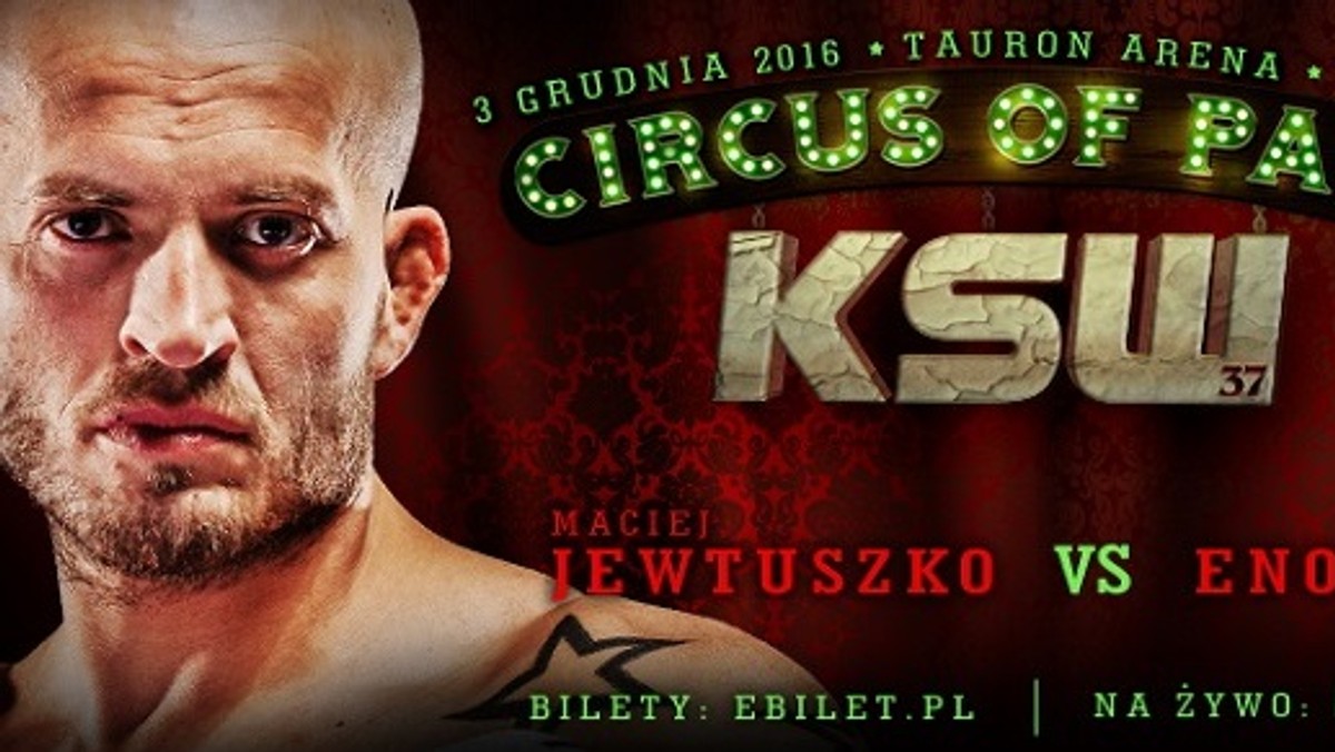 Pojedynek efektownie walczących specjalistów od muay thai, byłego mistrza KSW w wadze lekkiej Macieja Jewtuszki (12-3, 7 KO, 5 Sub) ze Szwajcarem Yasubeyem Enomoto (15-8, 1 KO, 5 Sub) wzmocni kartę walk KSW 37: Circus of Pain, 3 grudnia w Tauron Arenie w Krakowie.