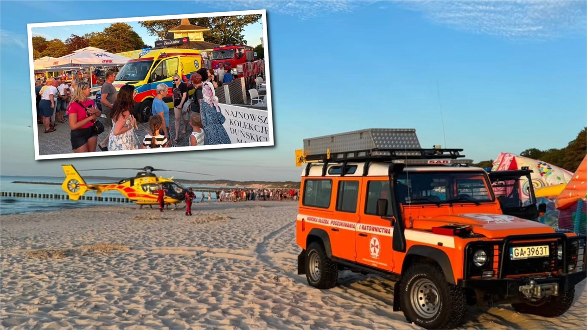 Śmigłowiec LPR i rzesza ratowników w akcji. Powód wezwania na plażę zwala z nóg